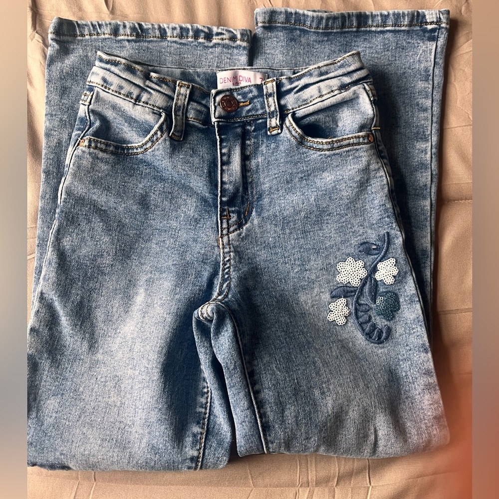 Denim Diva Light Blue Straight Leg Jeans